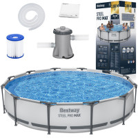 Bestway Steel-Pro Max™ Aiamaja Bassein 6,473L 366x76cm 7in1 Pump + Filter 56416