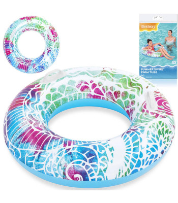 Bestway Täispuhutav Sinine Ujumisrõngas Käepidemetega 91cm 36084