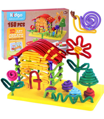 Loojalised painduvad ehitusklotsid Makaroni pulgad 150 tk