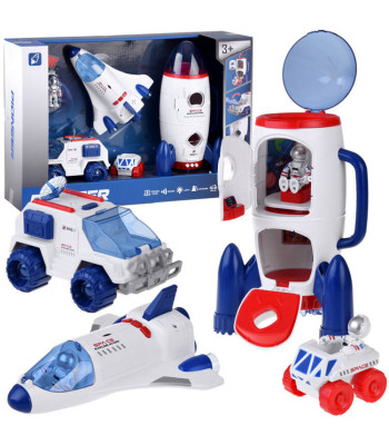 Kosmose komplekt (rakett, alus, kosmoselaev, auto, astronaut)