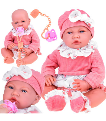 Nukk BOBAS 45 cm tüdruk pehme ja interaktiivne roosa komplekt