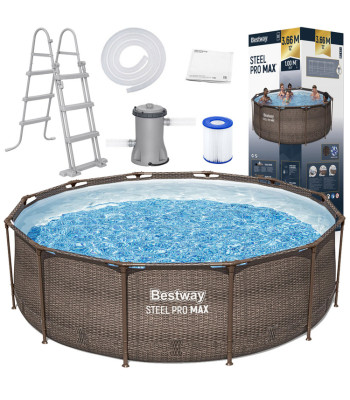 Bestway raamiga bassein 366x100cm 9in1 rotang 56709