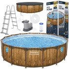 Bestway raamiga bassein puidu imitatsiooniga 488x122 11in1 56725