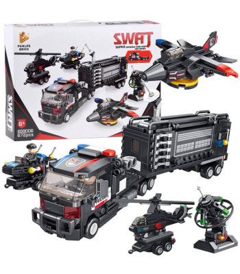 Tehnilised klotsid politsei SWAT 672 osa radar helikopter 6in1