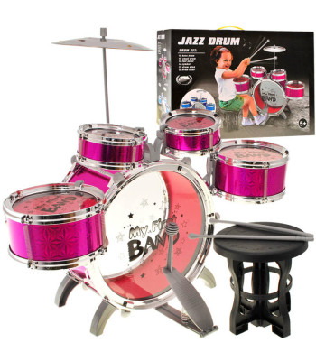 laste trummikomplekt 5 trummiga ja tooliga in0055