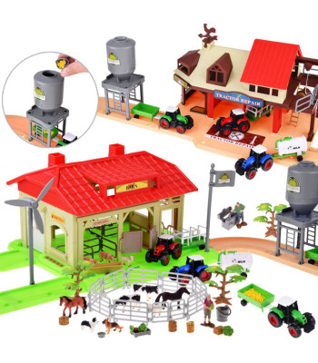suur talukomplekt traktorite ja loomadega 125 osa za4823