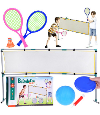 3-ühes spordikomplekt võrkpallivõrgu, palli, sulgpallikomplekti ja lendava kettaga sp0772