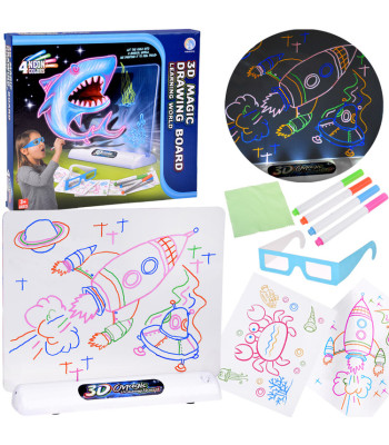 3D joonistustahvel led-valgustusega, markerite ja 3D-prillidega TA0114