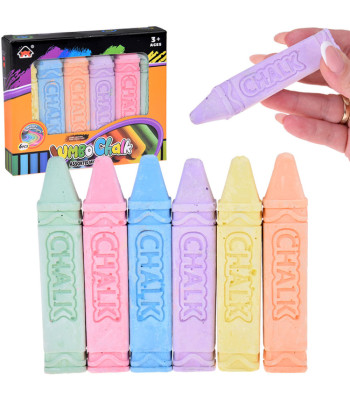 suur värviline joonistuskriit, 6 tk, tahvlile ja kõnniteele za5582