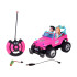 kaugjuhitav roosa maastikuauto nukkudele kahe figuuriga