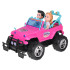 kaugjuhitav roosa maastikuauto nukkudele kahe figuuriga