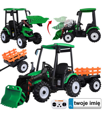 laste elektriline traktor akuga haagise ja kopaga pa0320
