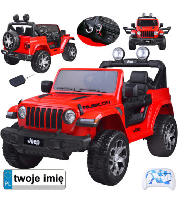 akuga lasteauto jeep wrangler rubicon 4x4 pa0223 punane