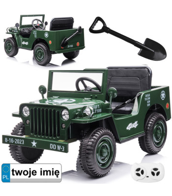 sõjaväeline akuga auto willys + pult pa0263