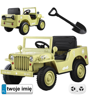 sõjaväeline akuga auto willys + pult pa0263