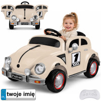 laste elektriauto retro garbus beež kiikumisfunktsiooniga pa0349