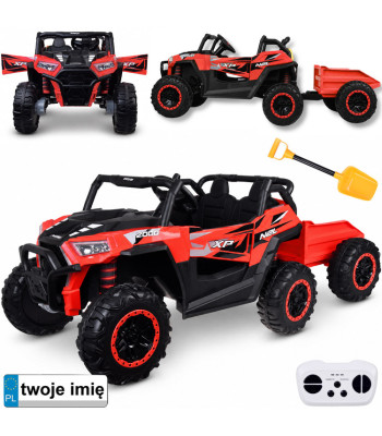 kahekohaline laste elektriauto buggy 4x4 haagisega pa0342