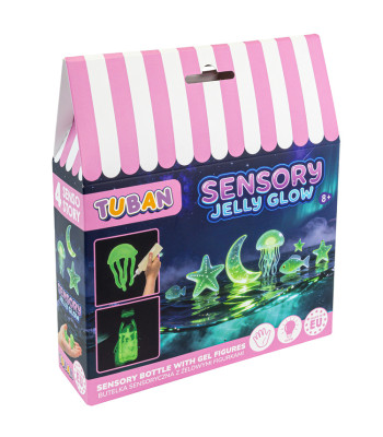 Tuban Sensory Jelly Glow sensoorne pudel geelfiguuridega ZA6699