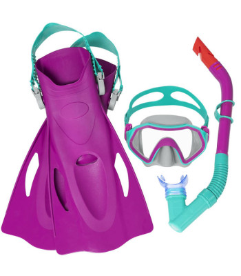 Bestway Hydro Swim™ Firefish™ snorgeldamiskomplekt maski, snorkeli ja lestadega, roosa – 7+, 25046