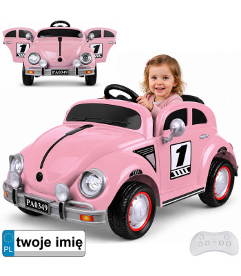 Laste roosa akutoitel auto GARBUS retro-kiikumisfunktsiooniga PA0349