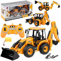 Suur JCB-i kaugjuhitav buldooser-ekskavaator-laadur puldiga, 1:20, RC0578