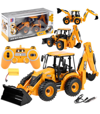 Suur JCB-i kaugjuhitav buldooser-ekskavaator-laadur puldiga, 1:20, RC0578