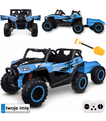 Kahekohaline BUGGY 4x4 elektriauto lapsele koos haagisega PA0342