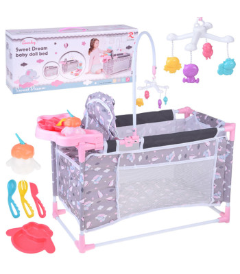 Nukkude komplekt 2-in-1 – voodi ja söögitool Sweet Dream ZA5918