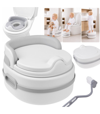 Laste 3-in-1 pott, astmepink ja WC-istme kate jalatoega ZA6574