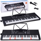 Elektrooniline keyboard puidulaadse puutega, mikrofon IN0184, 61 klahvi