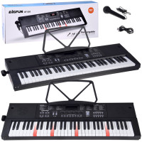 Elektrooniline keyboard puidulaadse puutega, mikrofon IN0184, 61 klahvi