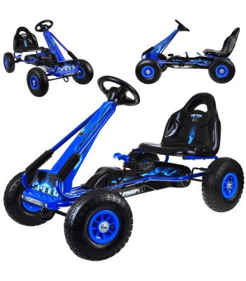 Suur pedaalidega gokart reguleeritava istme ja täispumbatavate ratastega SP0839