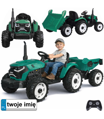 Akutoitel traktor lastele koos haagise ja liikuva kallutuskastiga PA0347