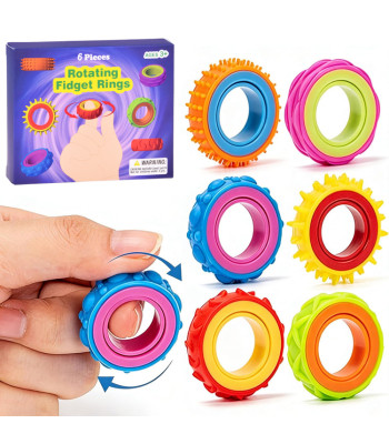 Sensoorsed pöörlevad Fidget-rõngad, stressivastane mänguasi, 6 tk ZA6619
