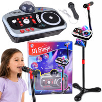 Laste DJ-mikserkonsool mikrofoni, karaokefunktsiooni, Bluetoothi ja diskokuuliga, IN0196