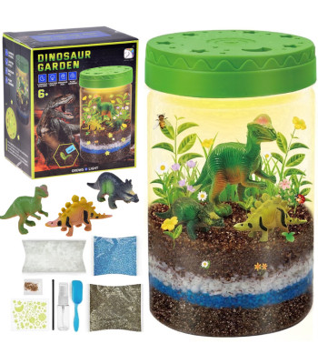 Valgustatud dinosauruste aed 3 ühes – terraarium, lamp ja taimede kasvatamine DIY ZA6567