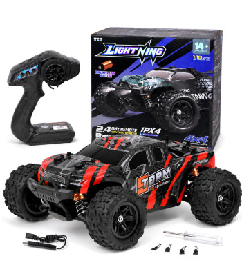 Kaugjuhitav maastikuauto RC buggy 4x4, harjadeta mootor, punamust, RC0773, 1:18, 26 x 18,5 x 12 cm