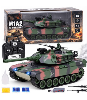 Kaugjuhitav RC-tank Abrams M1A1 suitsu-, heli- ja valgusefektidega 45 cm RC0770