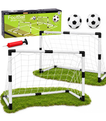 Laste jalgpalliväravate komplekt, 2 väravat, 2 palli ja pump, SP0886, 95 × 70 × 48 cm