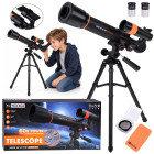 Laste astronoomiline teleskoop metallstatiiviga – 2 okulaari, LUNETA ZA6300, 18x, 60x