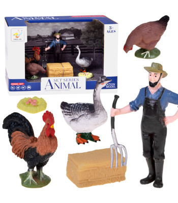 Loomade sari: talu – farmeri ja lindude komplekt: kana, kukk, hani ZA6404 D