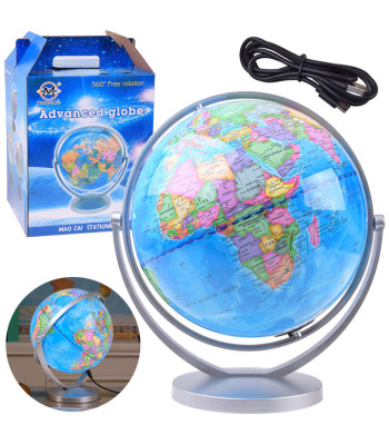 Interaktiivne valgustusega güroskoopiline gloobus-lamp, 2-in-1, ZA6216, 25 cm