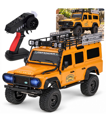 Raadio teel juhitav maastikuauto Land Rover Defender 110, kollane – 4WD, 1:18, RC0762