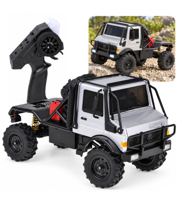 Kaugjuhitav maastikuauto LED-tulede ja puldiga, hõbedane, 4WD, 2,4 GHz, U4000 MN-333, 1:18