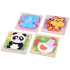 Puidust loomapuslede komplekt: panda, elevant, kana ja tiiger – ZA6259