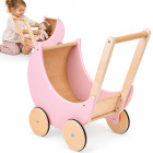 Puidust retro-nukuvanker suurte ratastega, puudriroosa – ZA6482