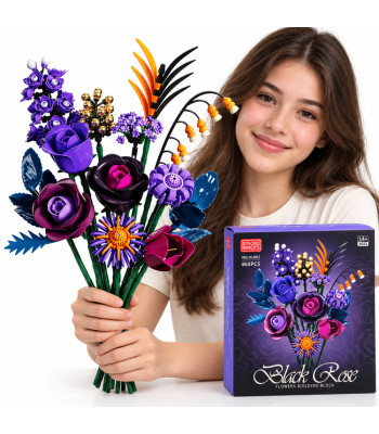 Lilleklotside komplekt „Black Rose“, tumedavioletne roosikimp, 665 osa, ZA6264