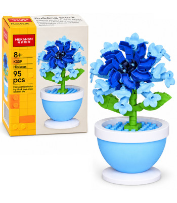 Ehitusklotside komplekt, minilillepoti sari – hibiskus, ZA6289 E, 95 osa