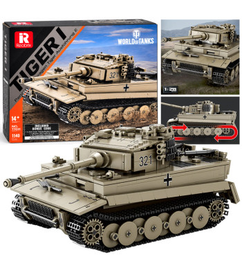 Tanki ehitusklotsid Reobrix, World of Tanks, Tiger I, 1140 osa, 1:28, ZA5807