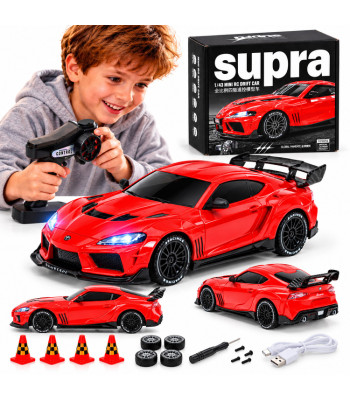 Kaugjuhitav driftiauto Toyota Supra Drift, 4x4, LED, RC0803, 1:43